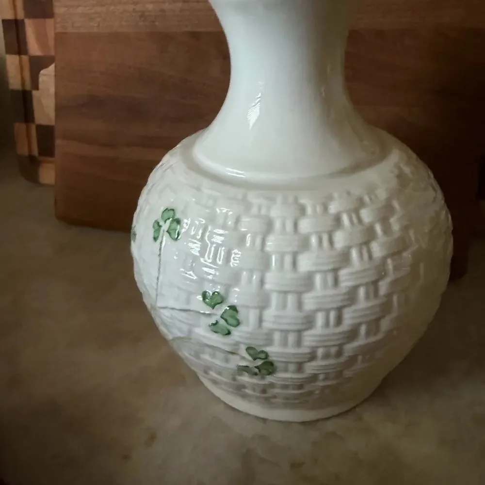 Belleek  Irish porcelain shamrock vase